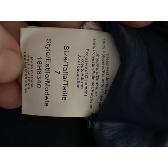 Dark Blue Party Tank Dress Sequins Handkerchief Tiered Hemline Sz 7 Youth - Picture 13 of 13